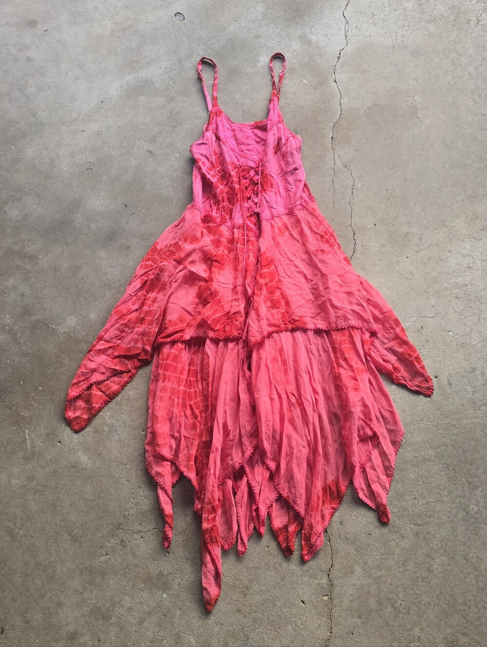 Vtg y2k Asymmetrical Fairy Whimisical Renaissance Dress Boho Hippie Plus Size